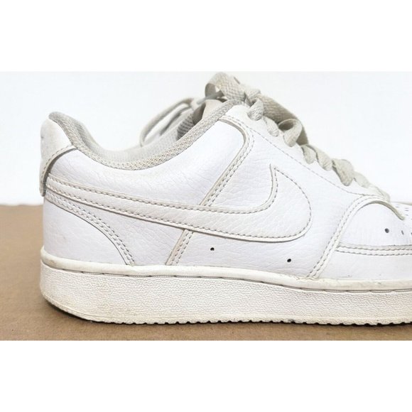 Nike Court Vision White Leather Sneakers Womens Size 6 Athletic Shoes CD5434-100 - Picture 7 of 12
